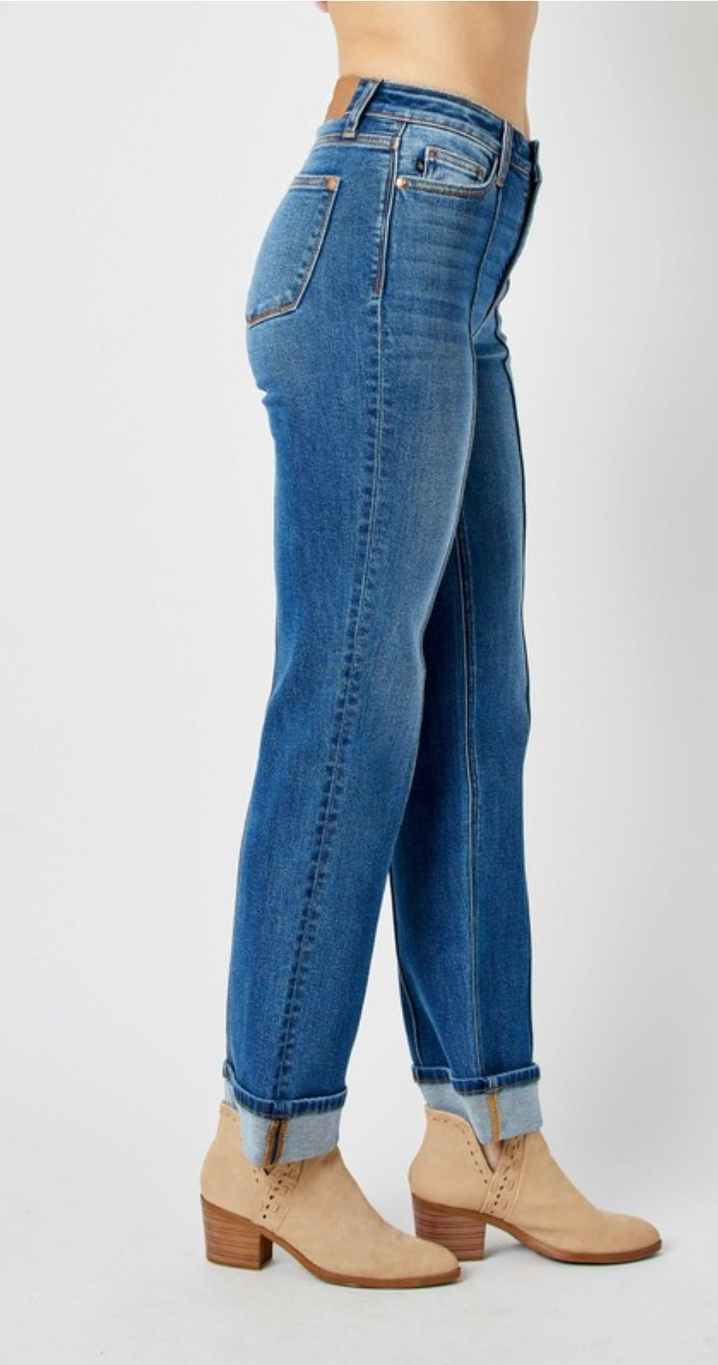 Judy Blue: Cuffed Straight Leg in Plus