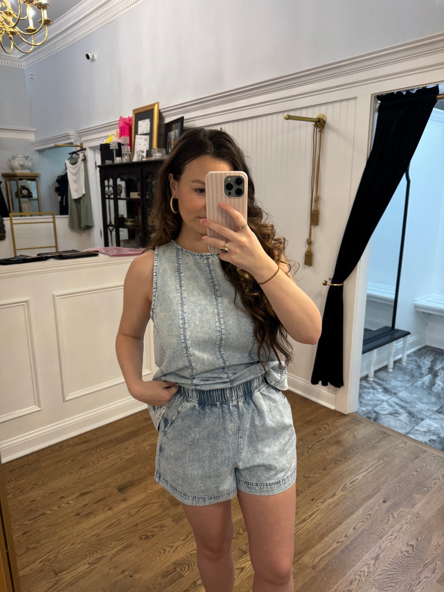 Light Washed Denim Top