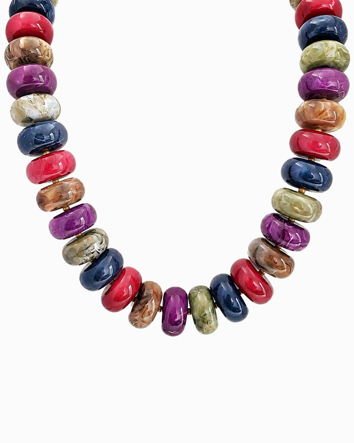 Chunky Marble Seed Bead Statement Necklace