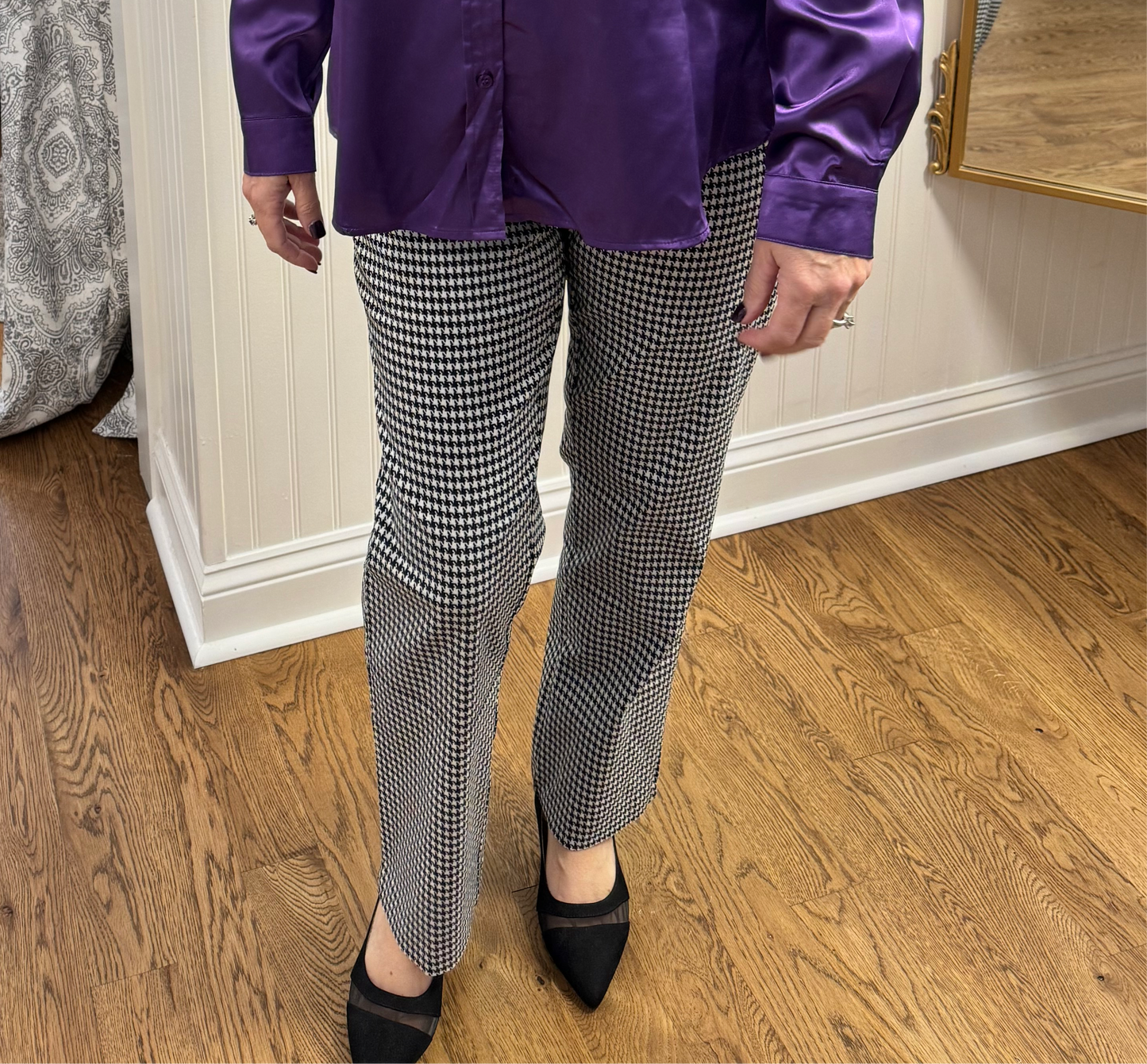 Houndstooth Straight Leg Pant