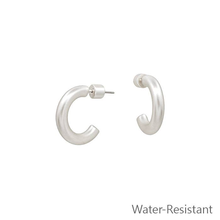 .75" Simple Matte Silver Hoop