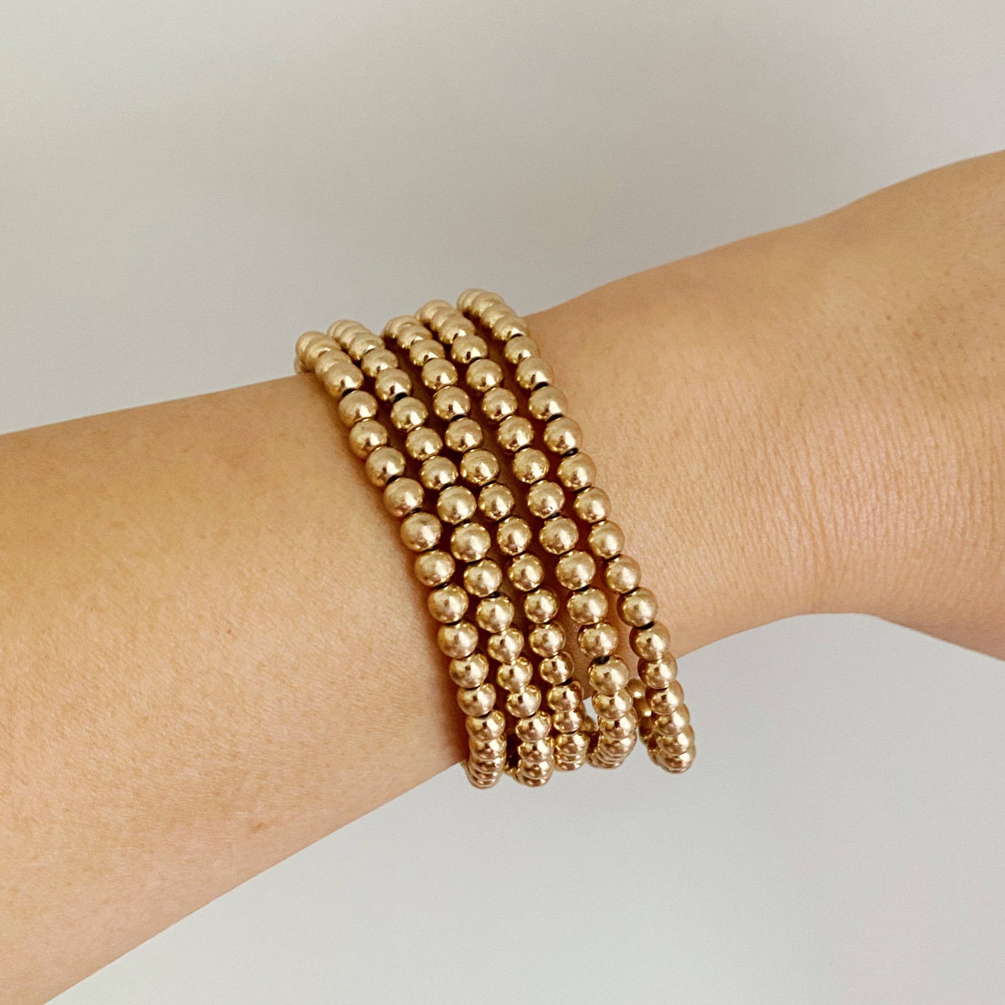 Golden Beads Bracelet Set