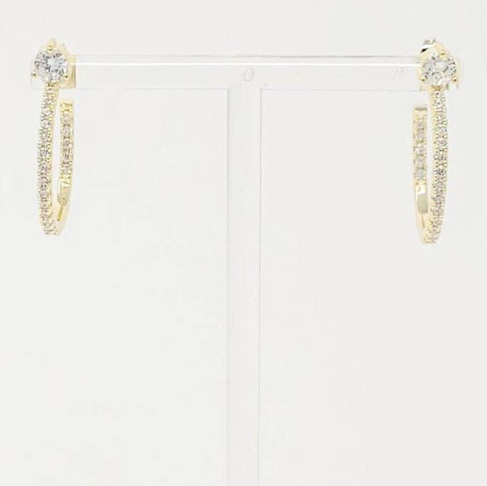 Diamond On Top Hoop Earrings