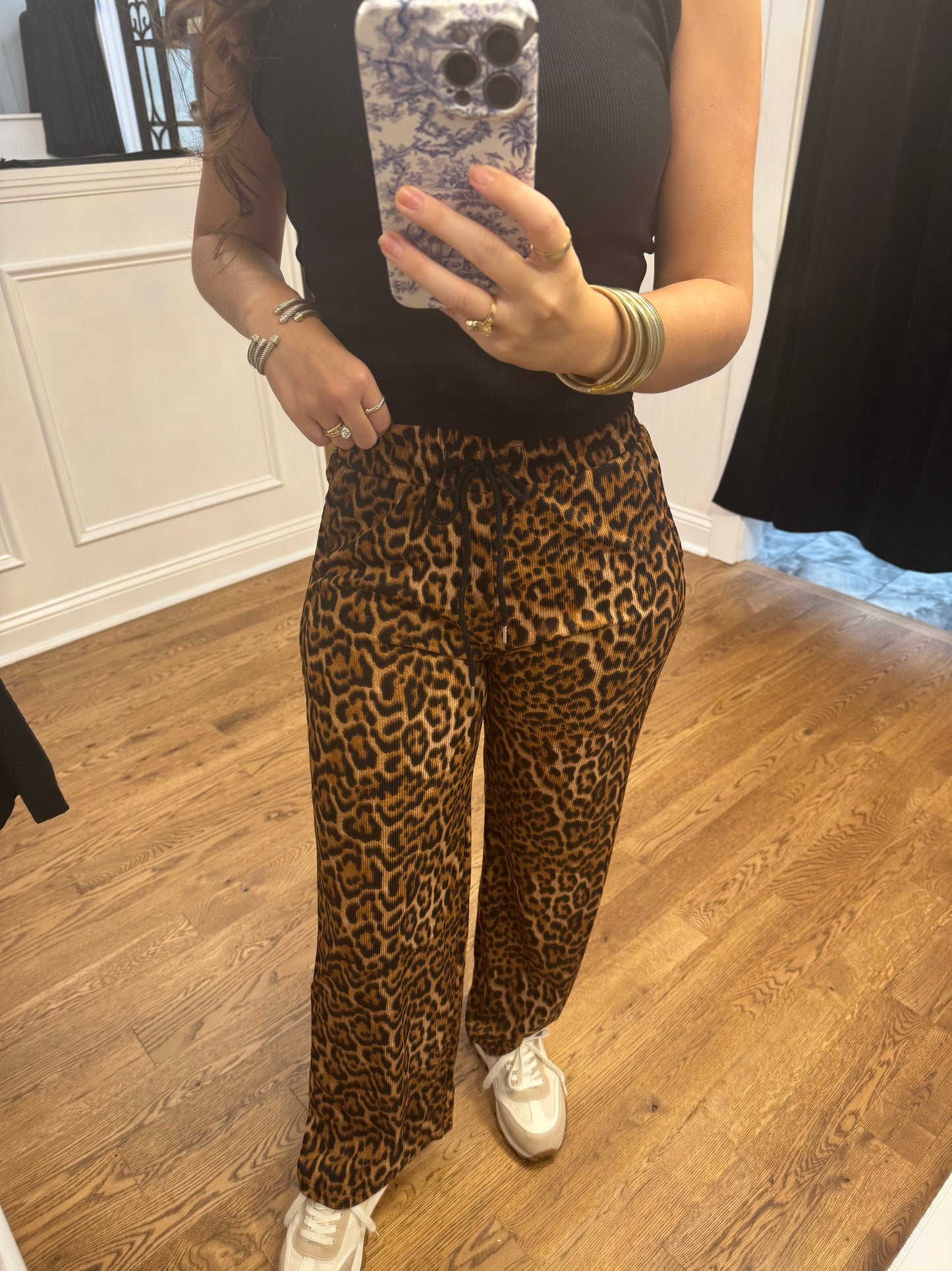 Leopard Drawstring Pant
