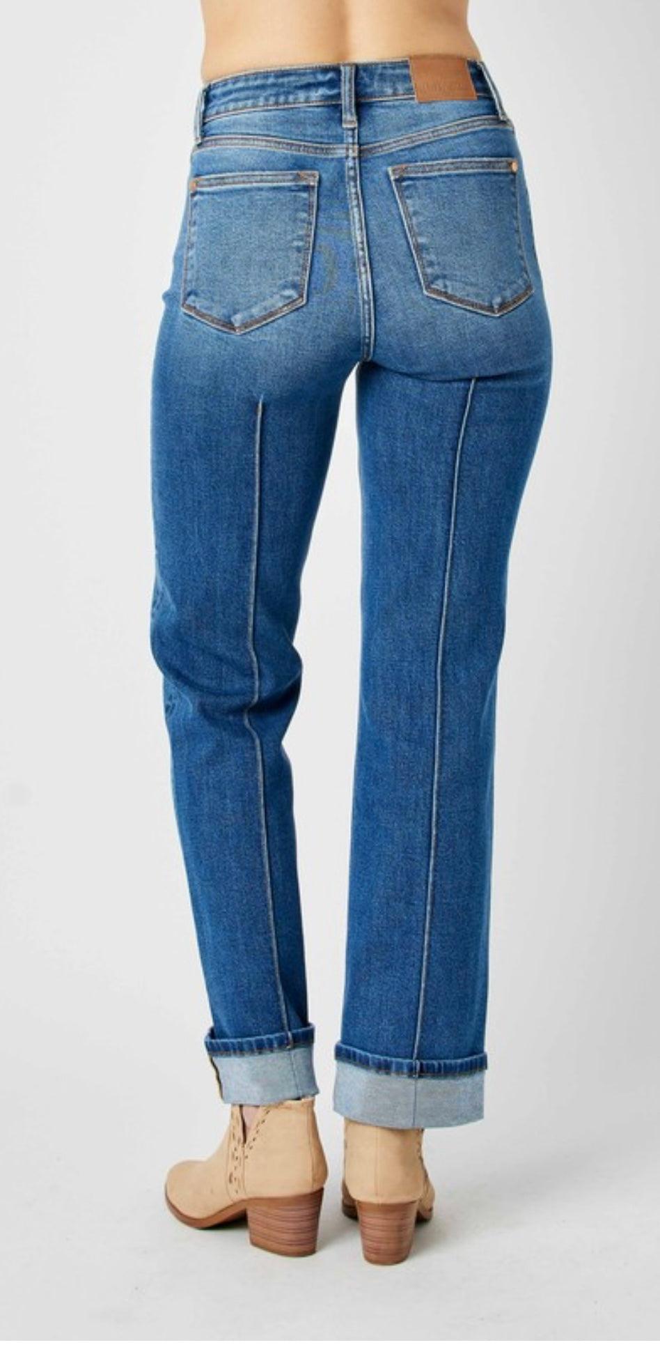 Judy Blue: Cuffed Straight Leg in Plus