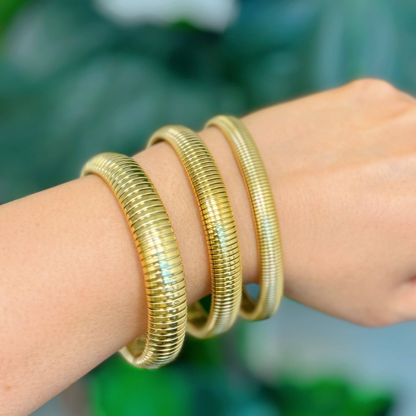 Golden Spring Bangle Bracelet