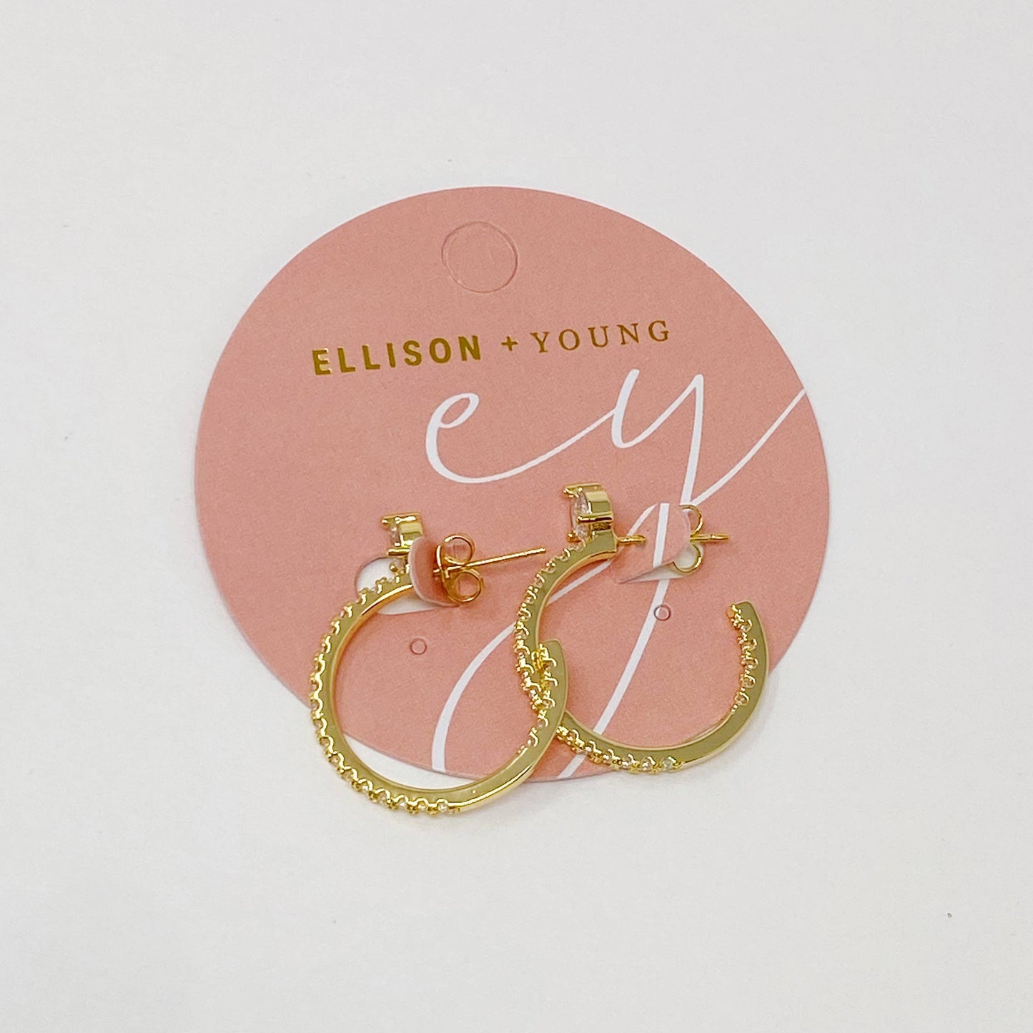 Diamond On Top Hoop Earrings