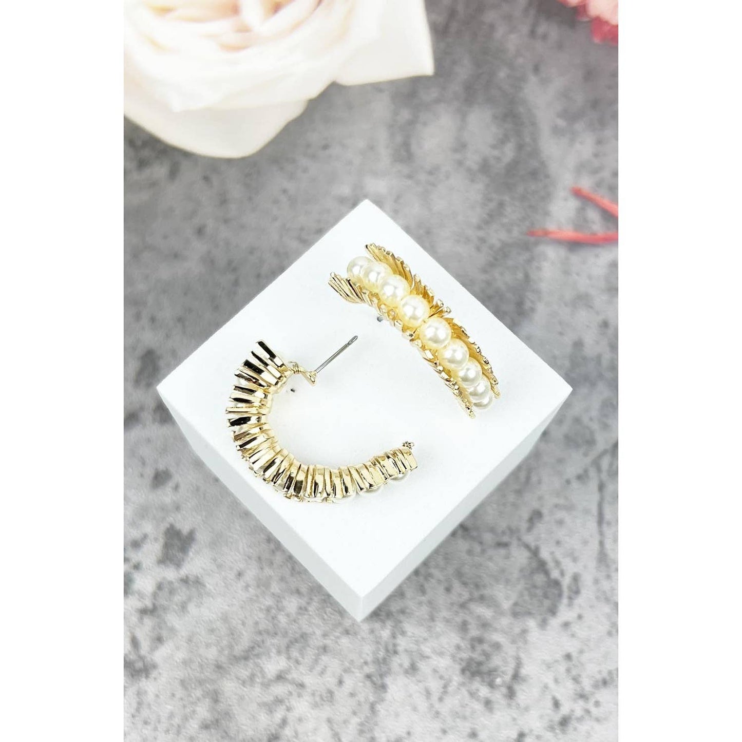 Semi-Circle with Pearl Hoop