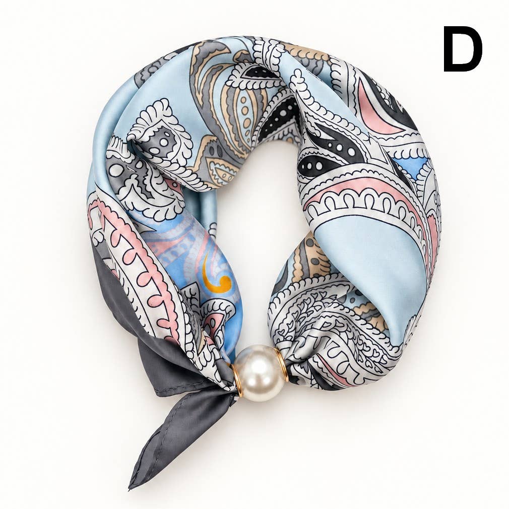 Silk Pearl Magnetic Clasp Scarf Necklace