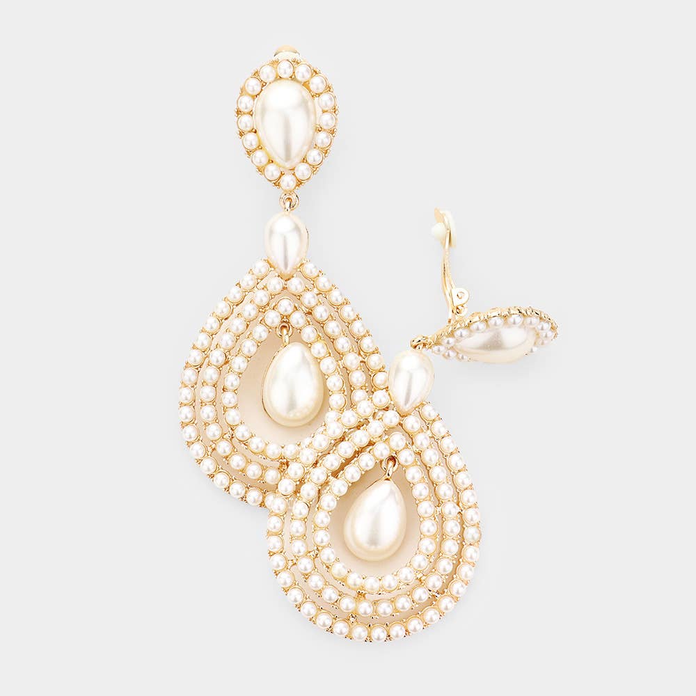 Pearl Clip On Earrings