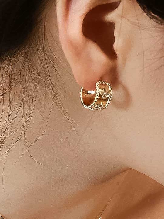 Vintage Floral Hoop Earring