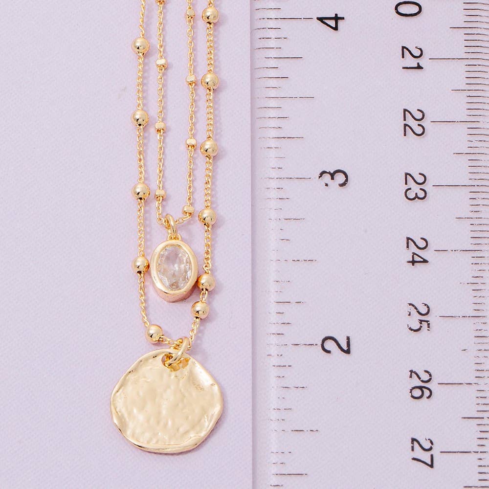Coin + Oval Necklace
