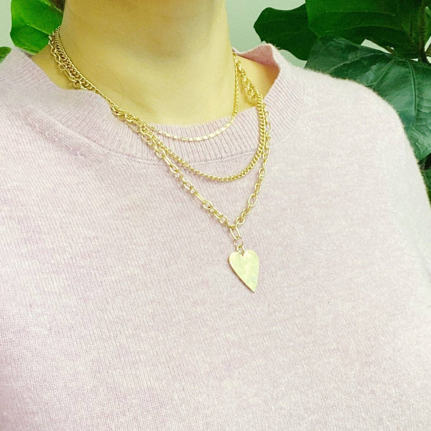Heart Charm Layered Necklace