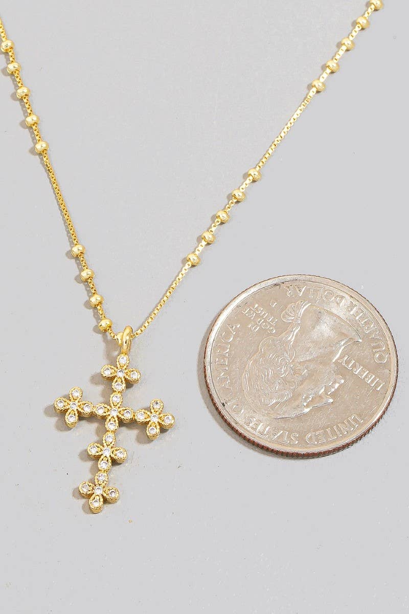 Gold Cross Pendant Necklace