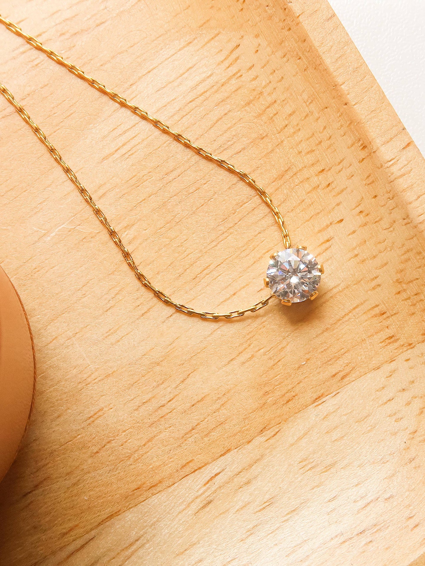 Petite Round CZ Necklace
