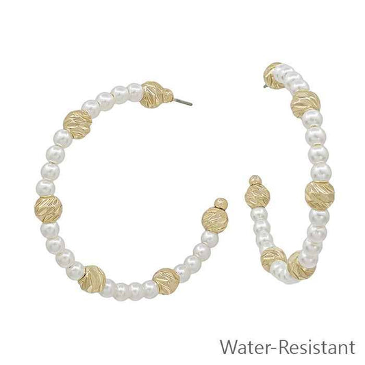 Gold Beaded with Pearl