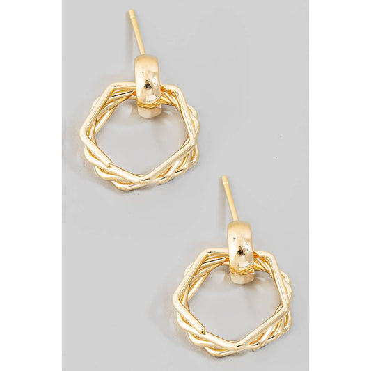 Hexagon Cutout Earrings