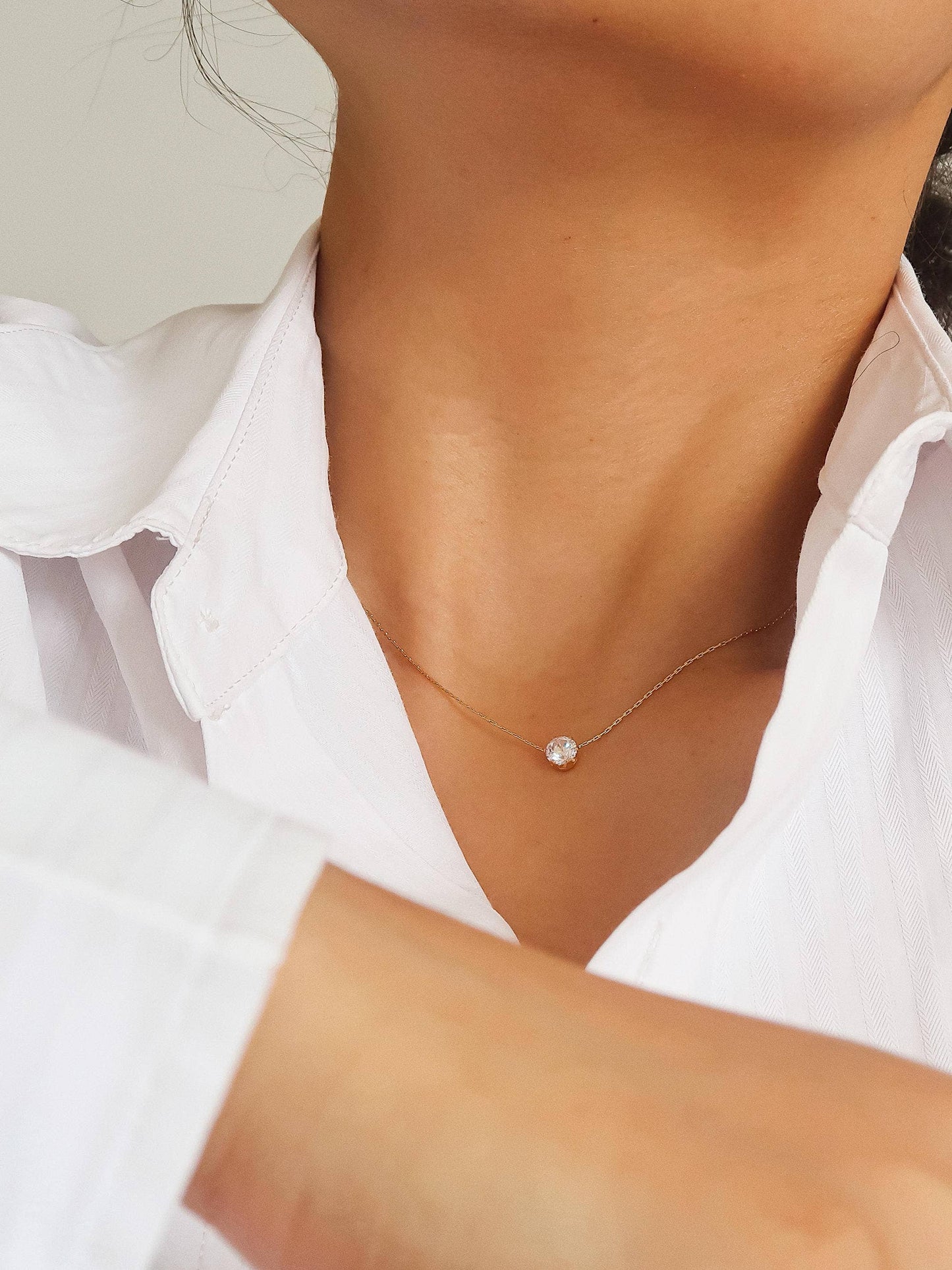 Petite Round CZ Necklace