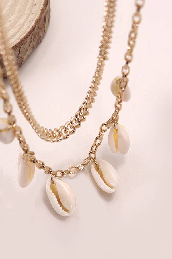 DOUBLE LAYER PUKA SHELL NECKLACE
