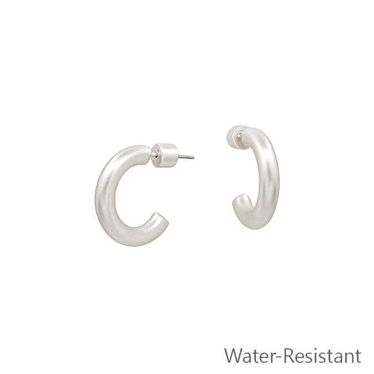 .75" Simple Matte Silver Hoop