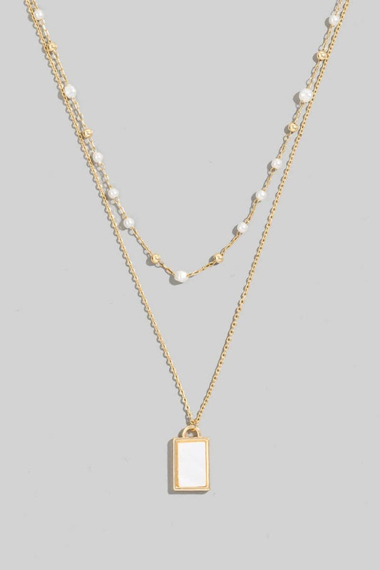 Mother Of Pearl Layered Necklace
