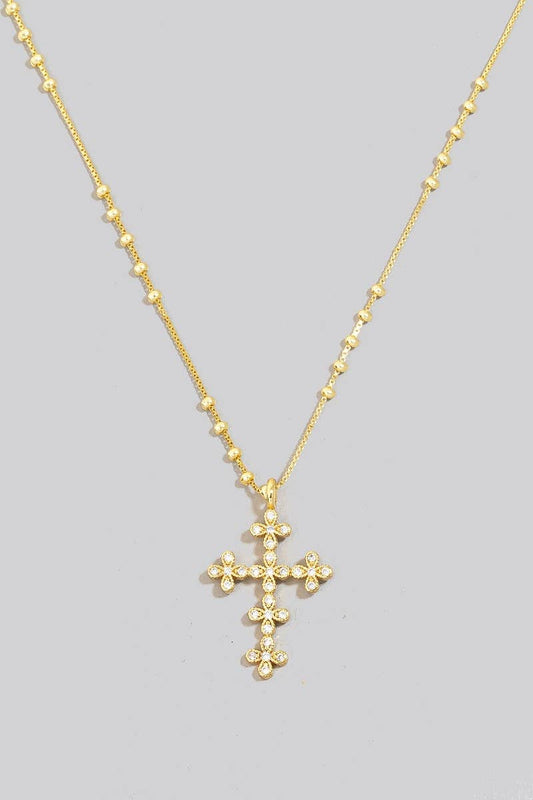 Gold Cross Pendant Necklace