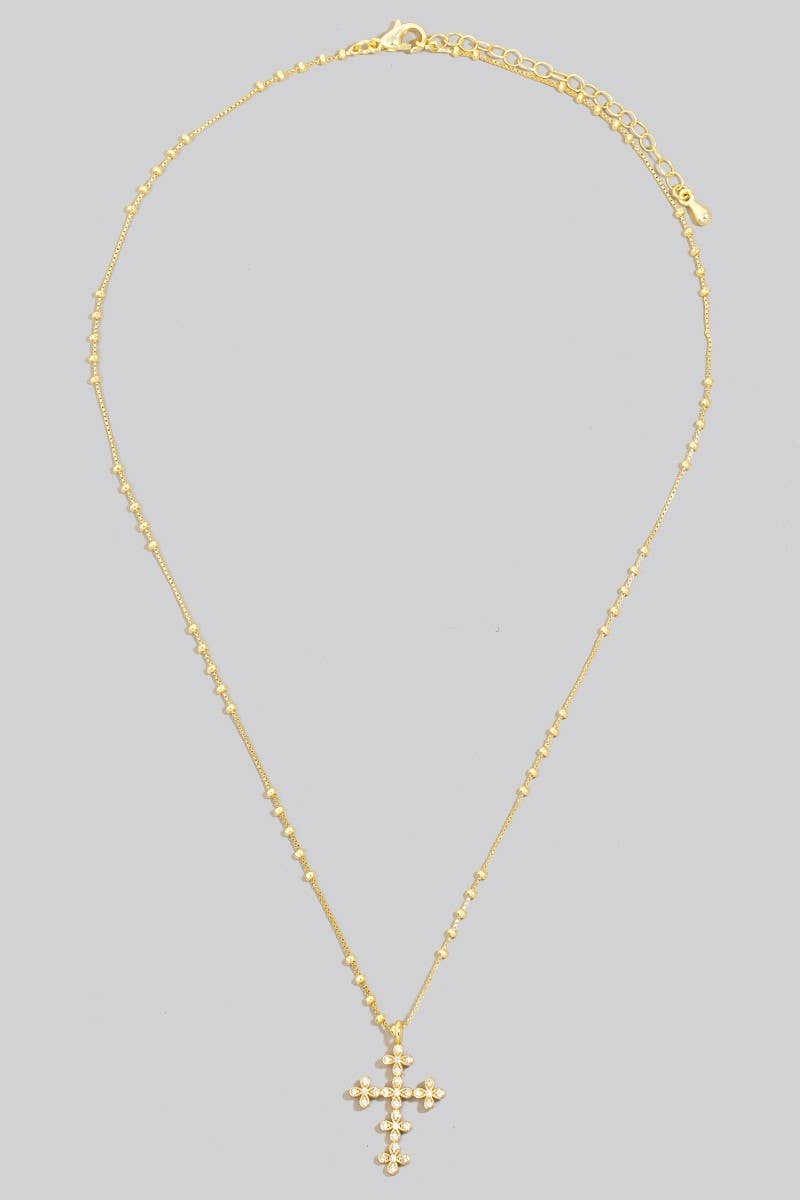 Gold Cross Pendant Necklace