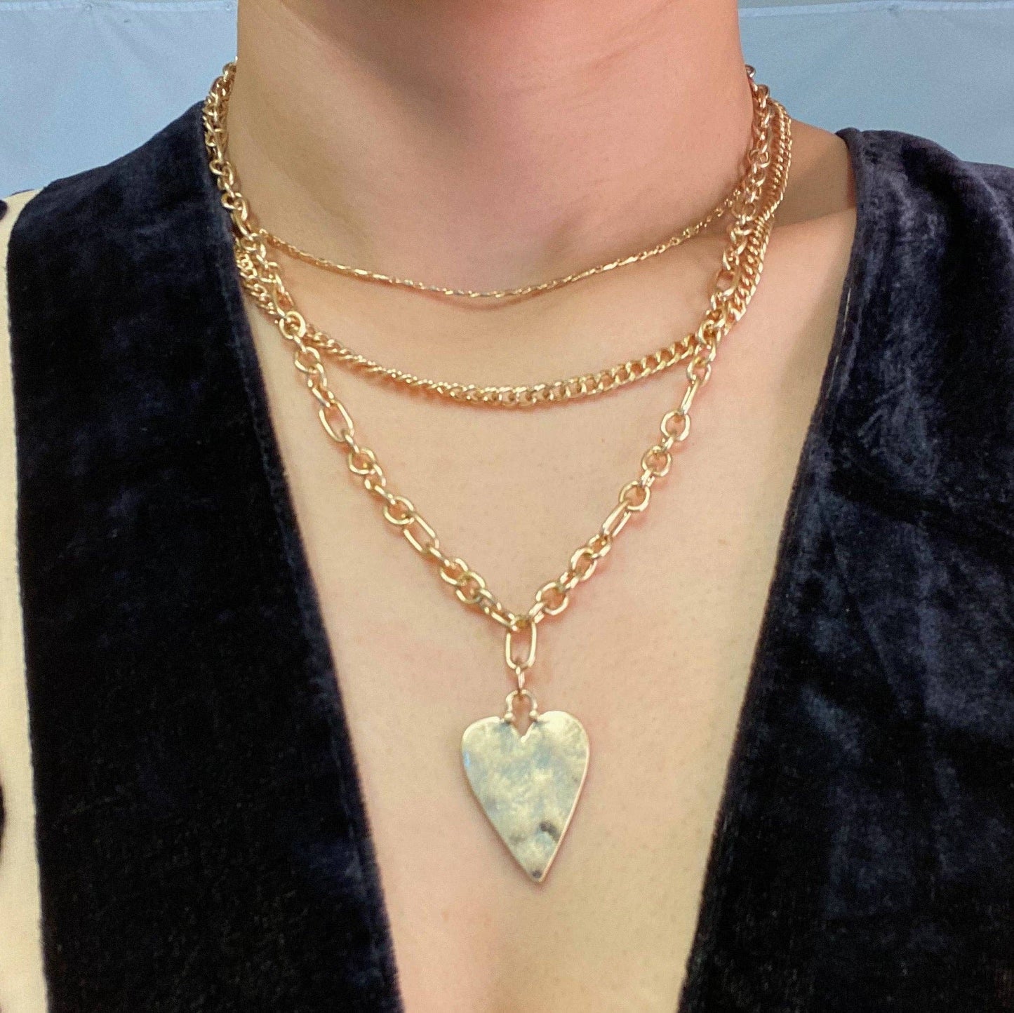 Heart Charm Layered Necklace