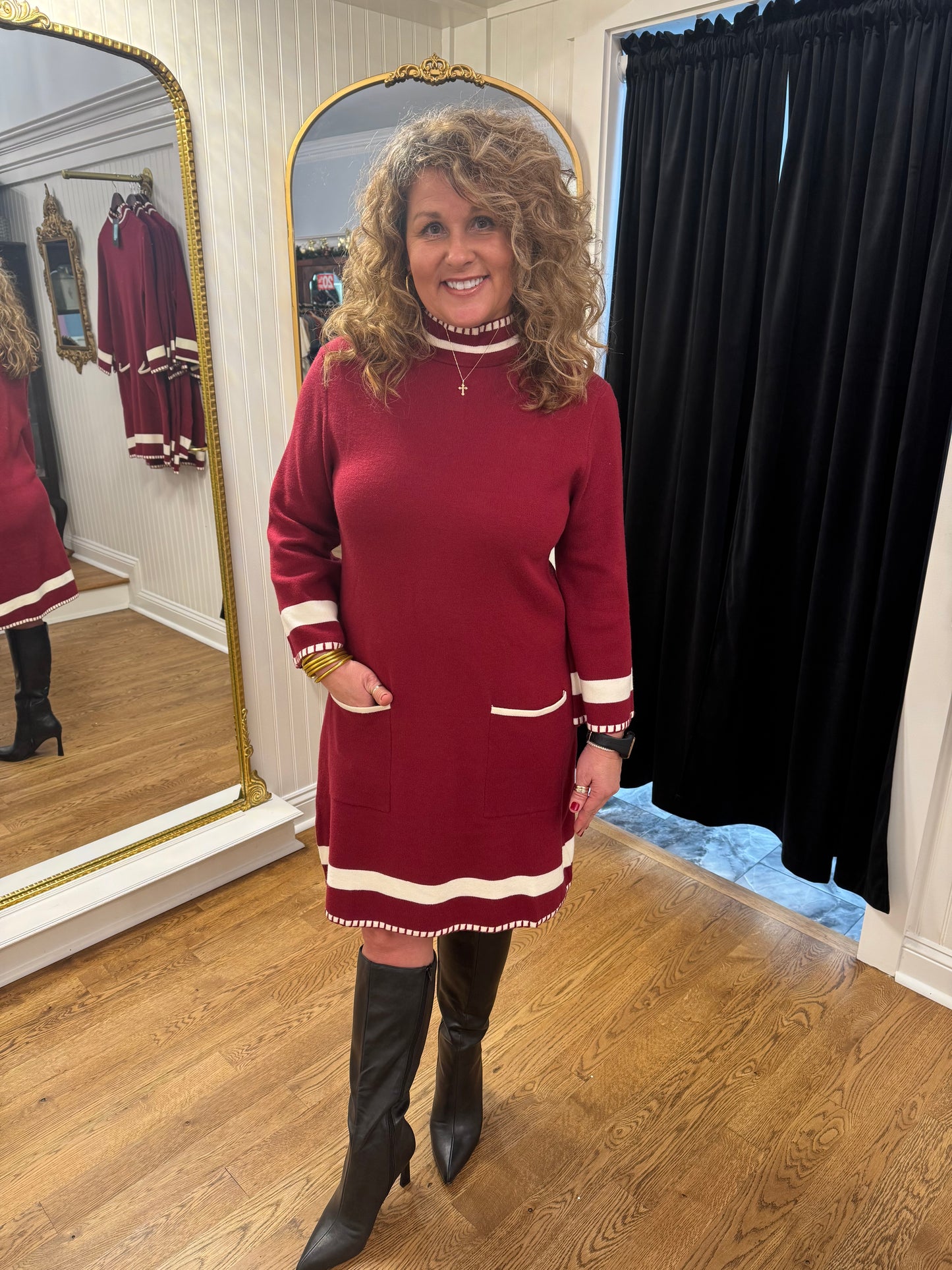 Mock Neck Sweater Dress