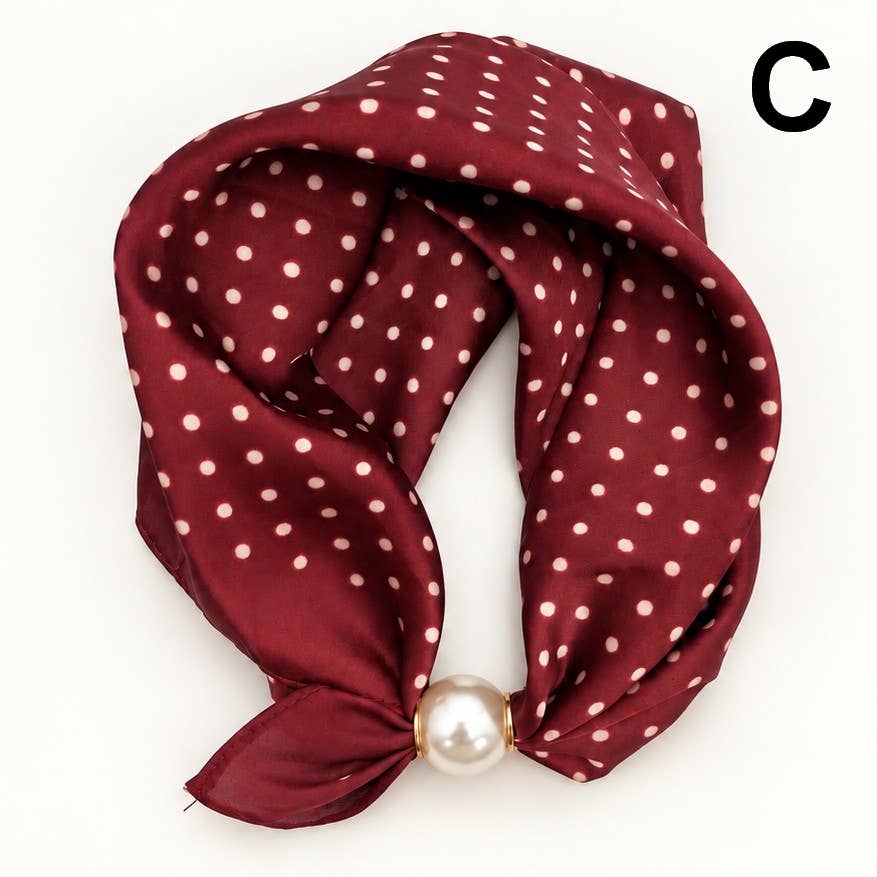 Silk Pearl Magnetic Clasp Scarf Necklace