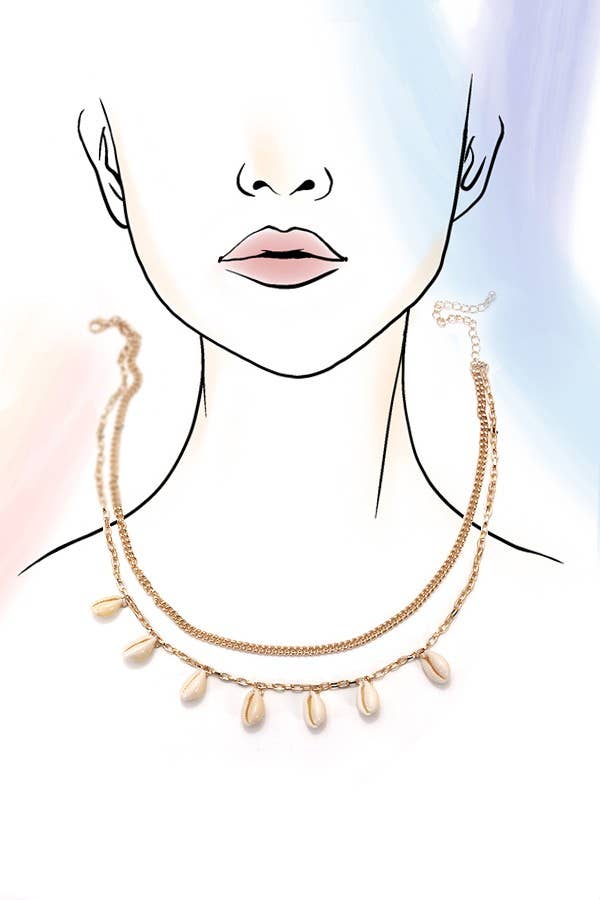 DOUBLE LAYER PUKA SHELL NECKLACE