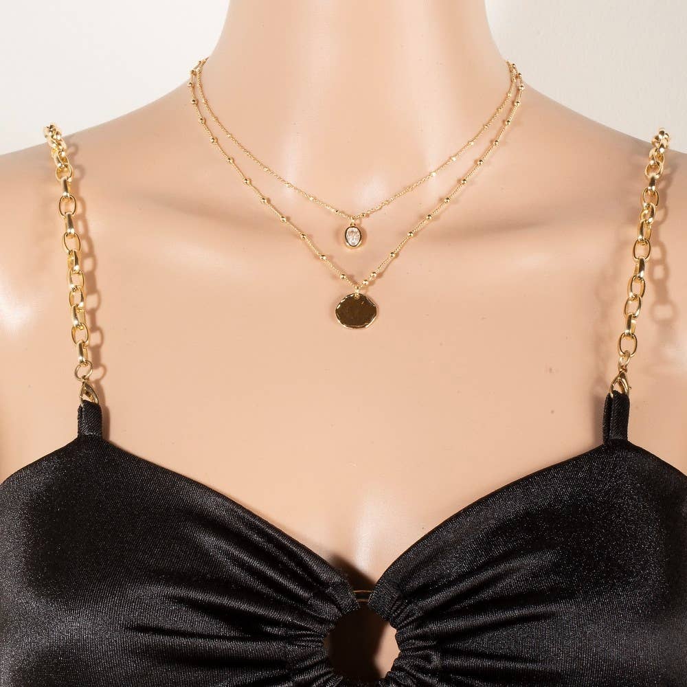Coin + Oval Necklace