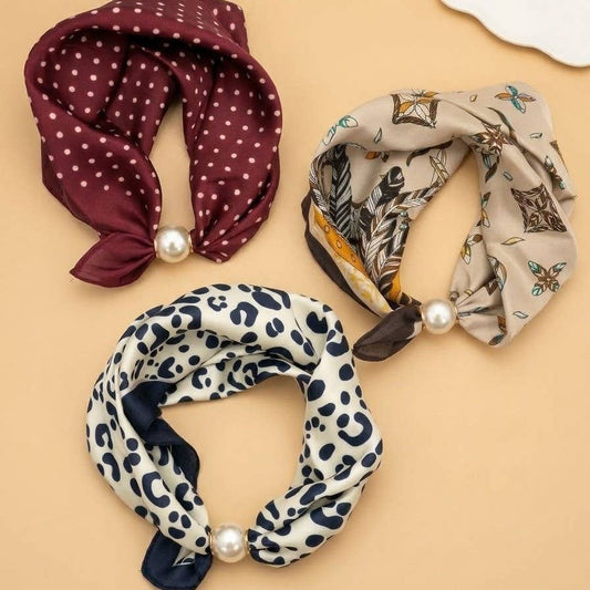 Silk Pearl Magnetic Clasp Scarf Necklace