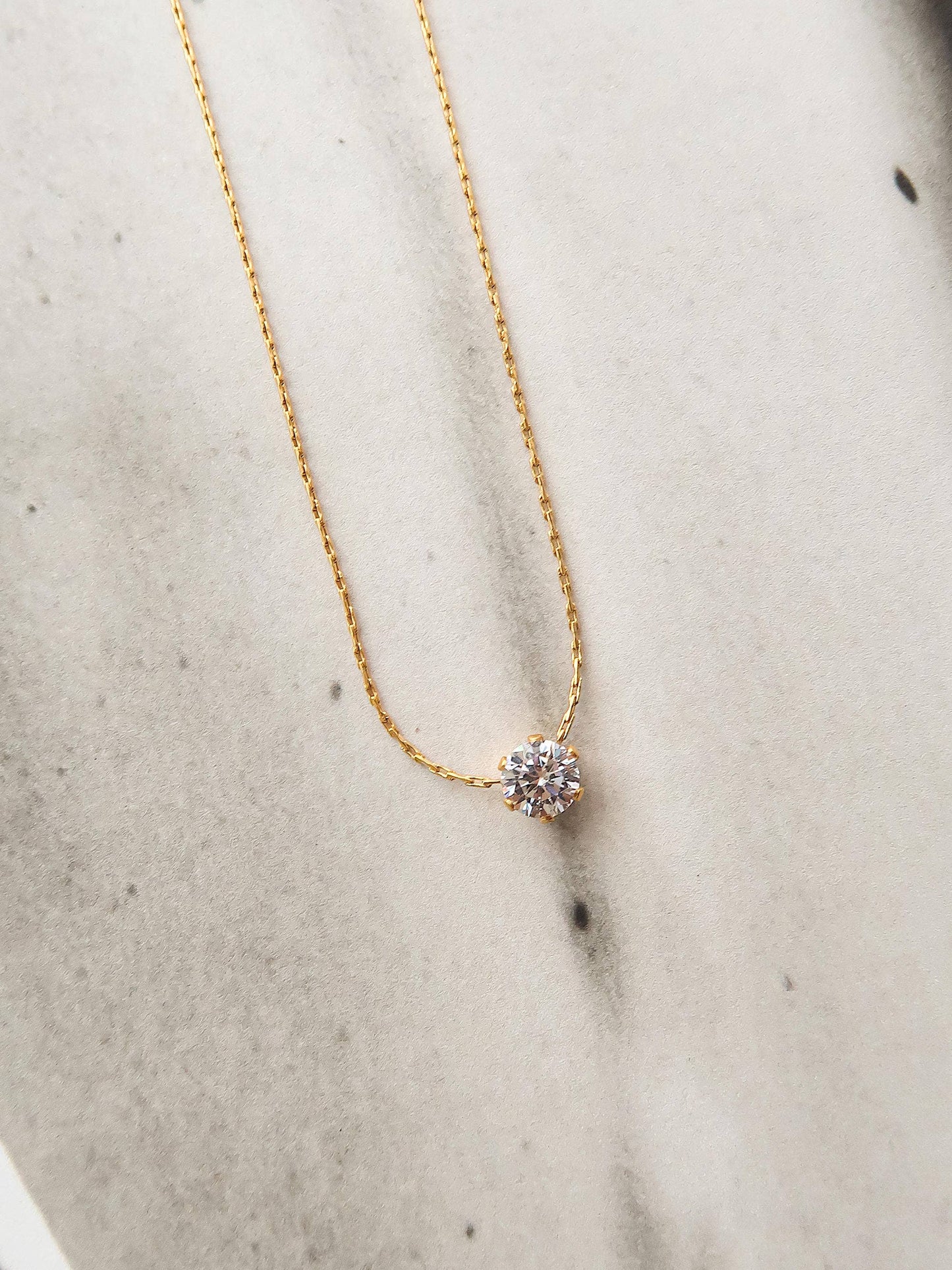 Petite Round CZ Necklace