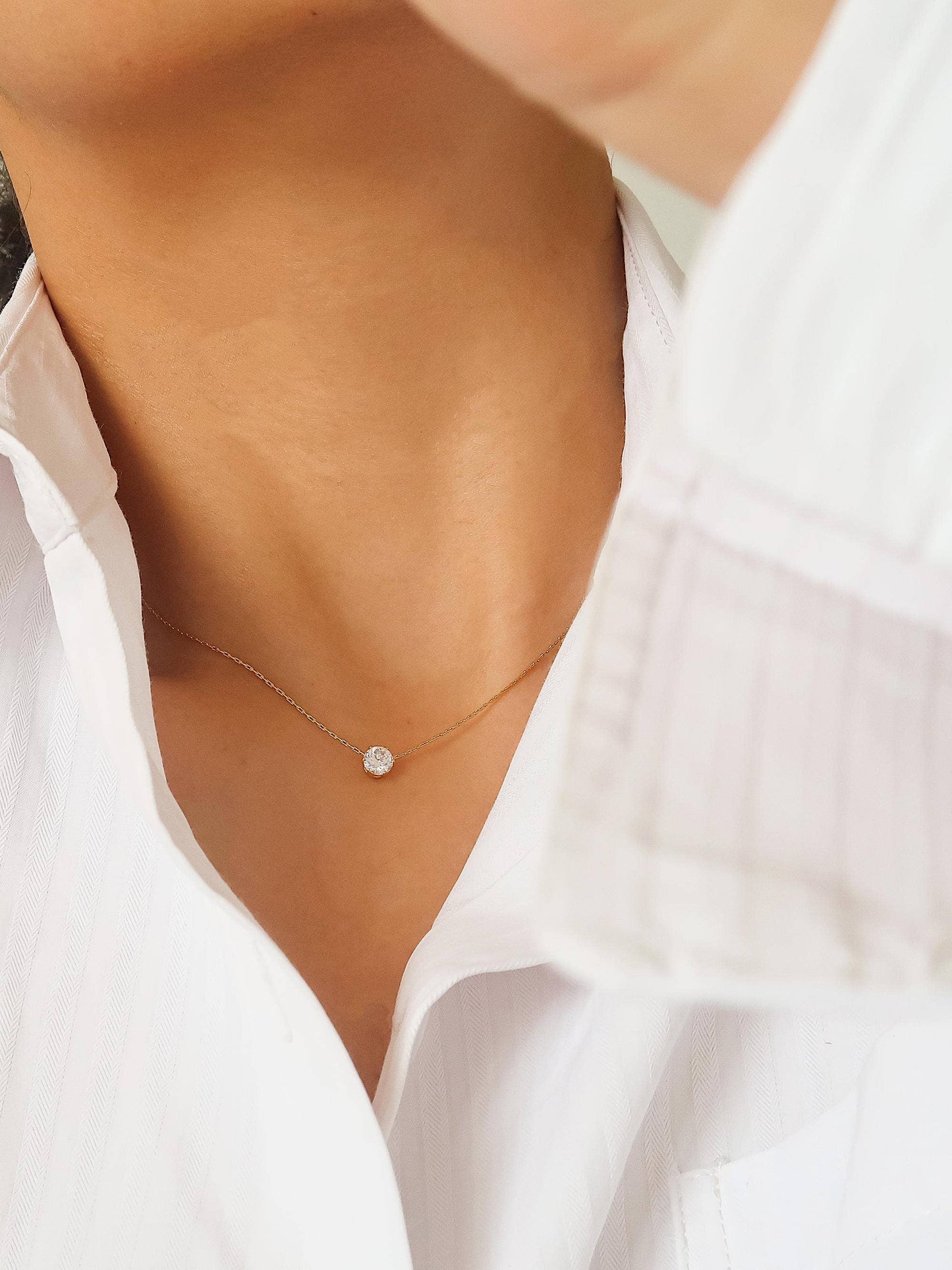 Petite Round CZ Necklace