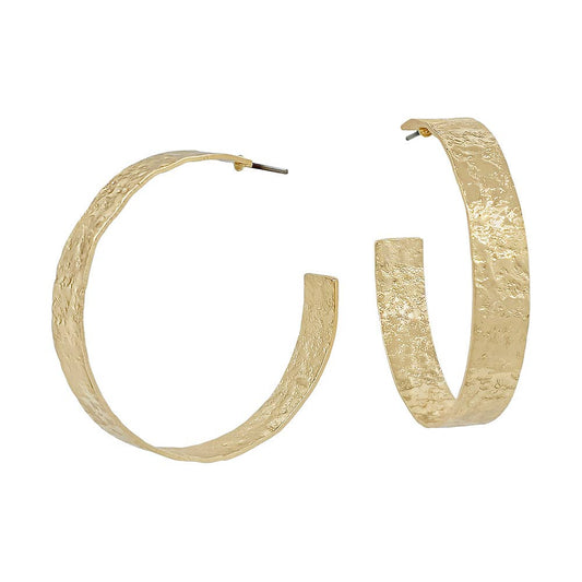 Gold Textured Hoop