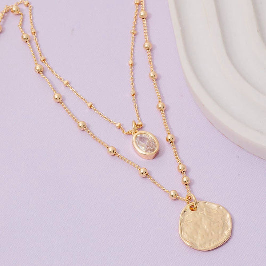 Coin + Oval Necklace