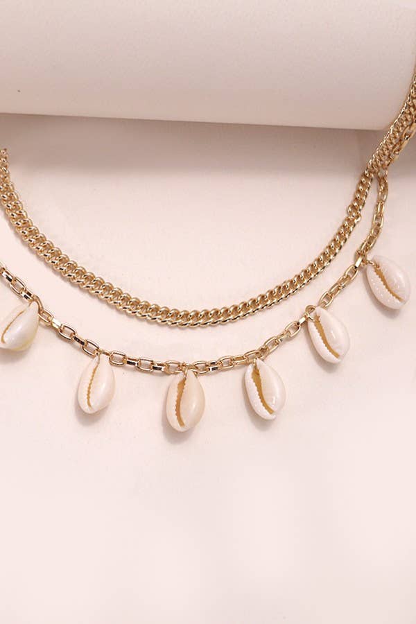 DOUBLE LAYER PUKA SHELL NECKLACE