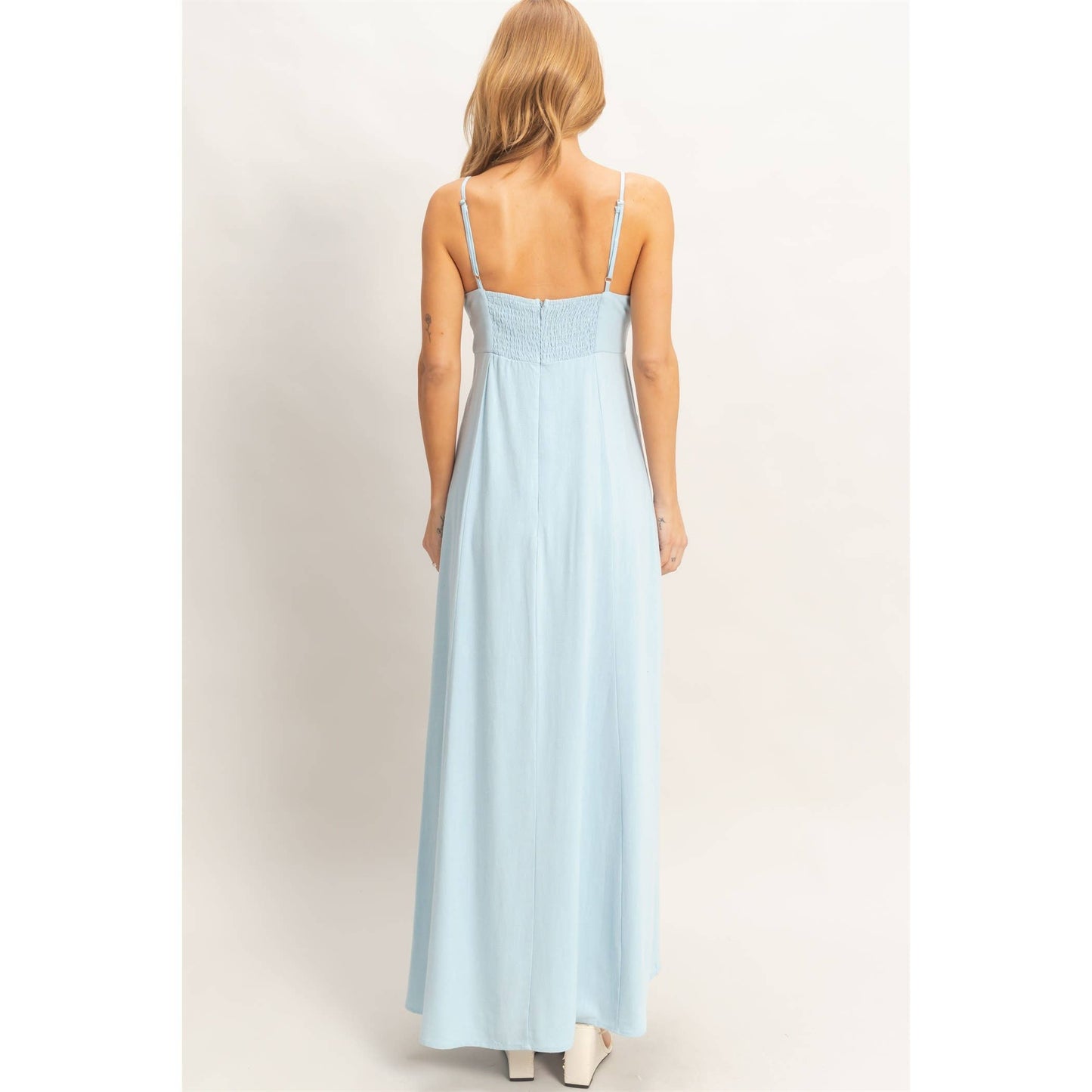 Woven Lace Trim Maxi Dress