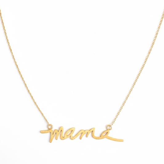 Mama Script Necklace