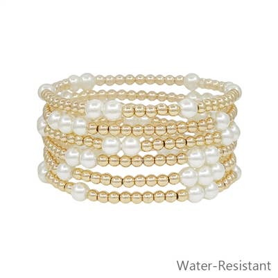 Gold Beaded & Pearl