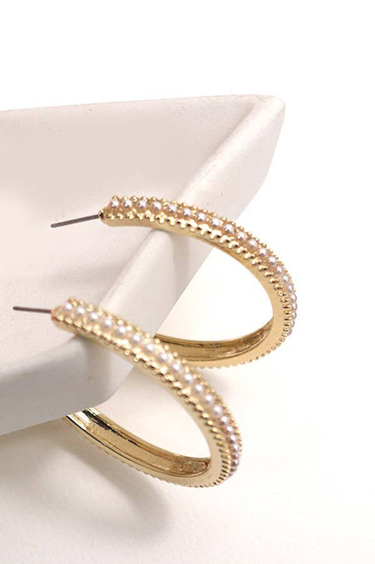 STUD HOOP EARRINGS