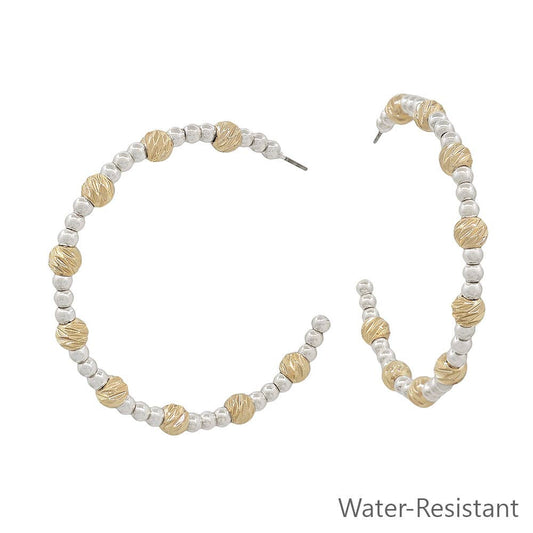 Silver Beaded with Gold Textured Accent