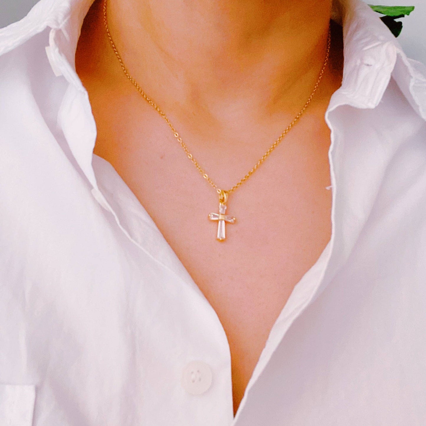 Crystal Cross Necklace